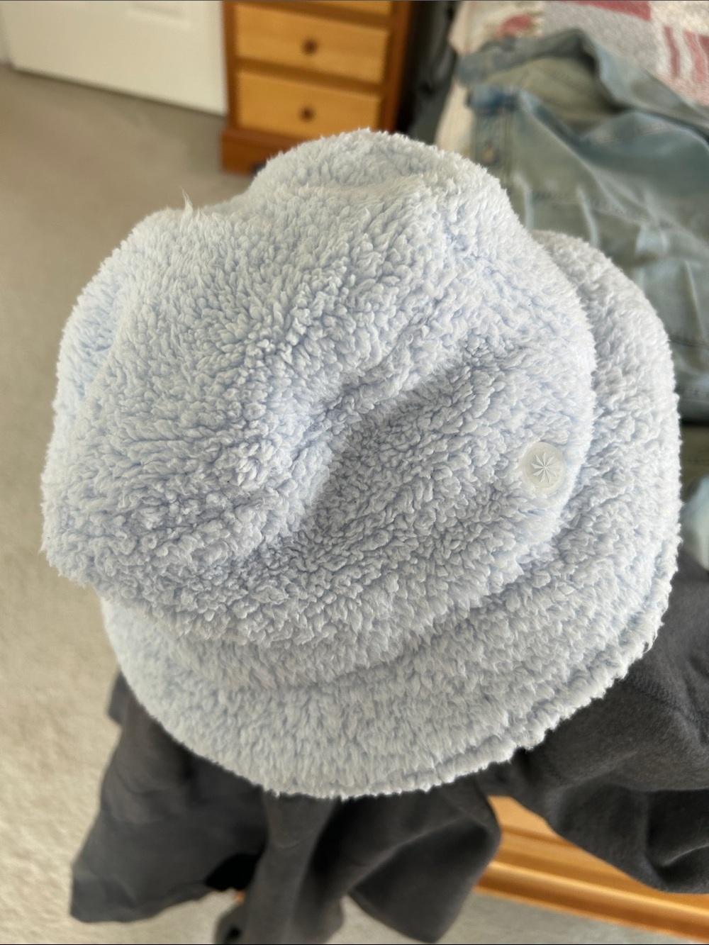 Athleta Baby Blue Sherpa Bucket Hat for Kids